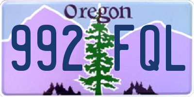 OR license plate 992FQL