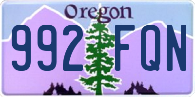 OR license plate 992FQN