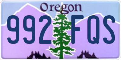 OR license plate 992FQS