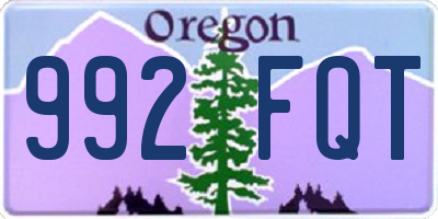 OR license plate 992FQT
