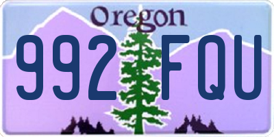 OR license plate 992FQU