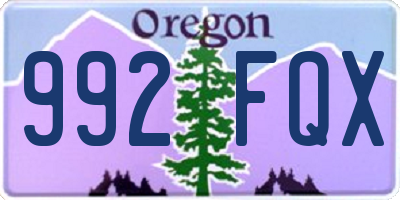 OR license plate 992FQX