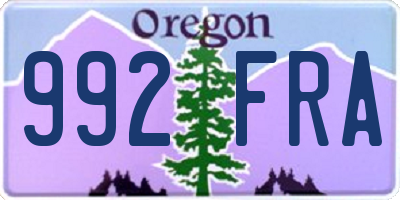 OR license plate 992FRA
