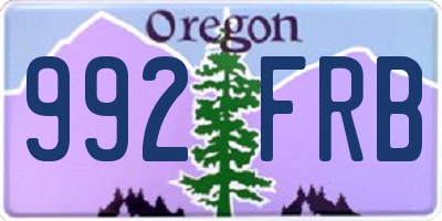 OR license plate 992FRB