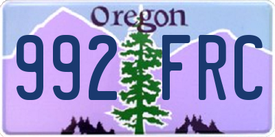 OR license plate 992FRC