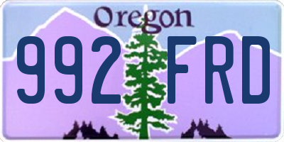 OR license plate 992FRD