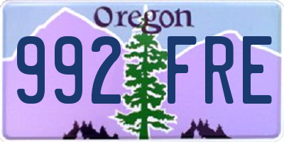 OR license plate 992FRE