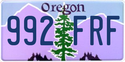 OR license plate 992FRF