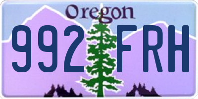 OR license plate 992FRH