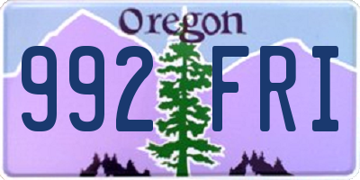 OR license plate 992FRI