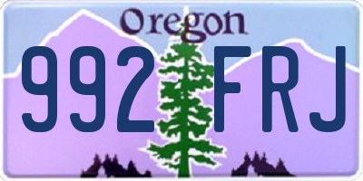 OR license plate 992FRJ