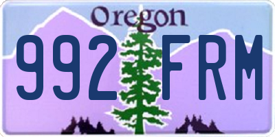 OR license plate 992FRM
