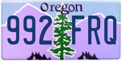 OR license plate 992FRQ