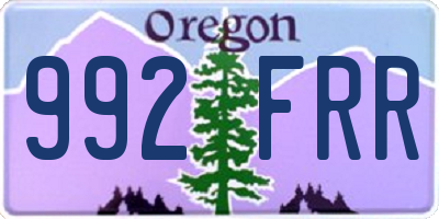 OR license plate 992FRR