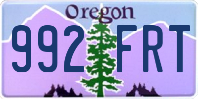 OR license plate 992FRT