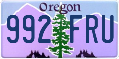 OR license plate 992FRU