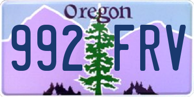 OR license plate 992FRV