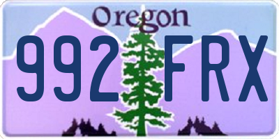 OR license plate 992FRX