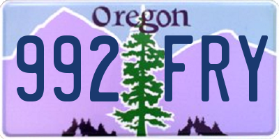 OR license plate 992FRY