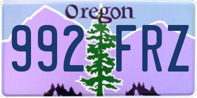 OR license plate 992FRZ