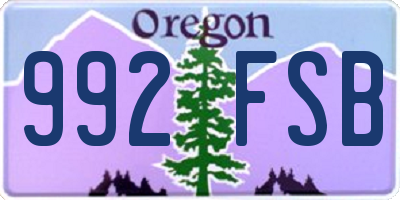 OR license plate 992FSB