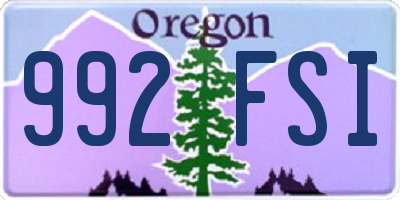 OR license plate 992FSI