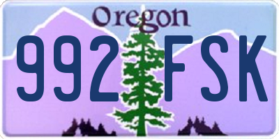 OR license plate 992FSK