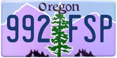 OR license plate 992FSP