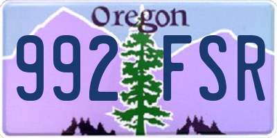 OR license plate 992FSR