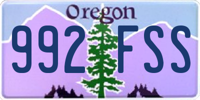 OR license plate 992FSS