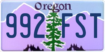 OR license plate 992FST