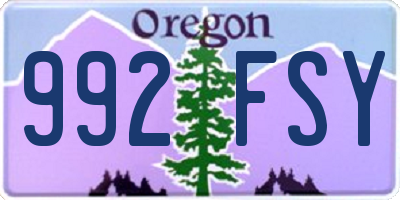 OR license plate 992FSY