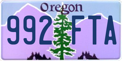 OR license plate 992FTA