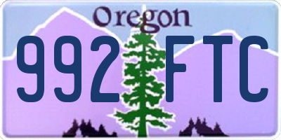 OR license plate 992FTC