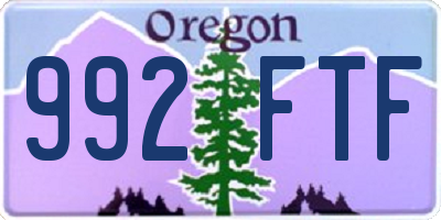 OR license plate 992FTF