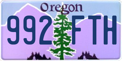 OR license plate 992FTH