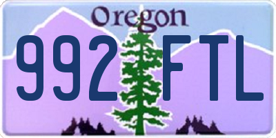 OR license plate 992FTL