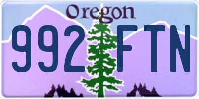 OR license plate 992FTN