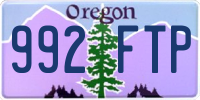 OR license plate 992FTP