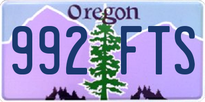 OR license plate 992FTS