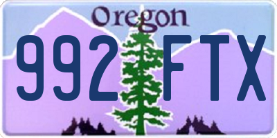 OR license plate 992FTX