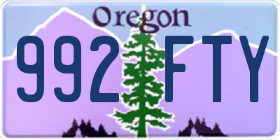 OR license plate 992FTY