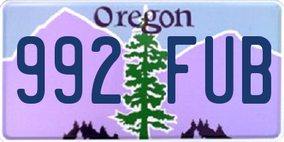 OR license plate 992FUB