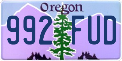 OR license plate 992FUD