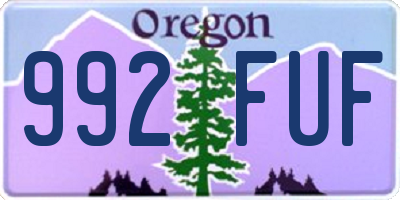 OR license plate 992FUF