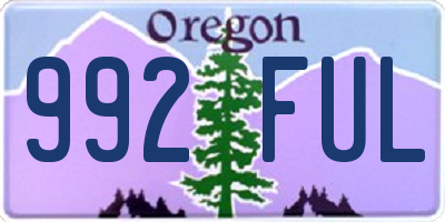 OR license plate 992FUL