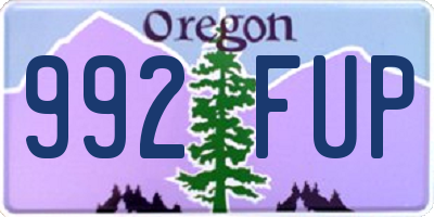 OR license plate 992FUP