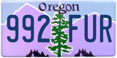 OR license plate 992FUR