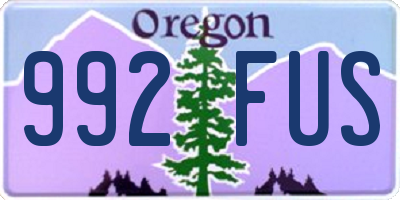 OR license plate 992FUS