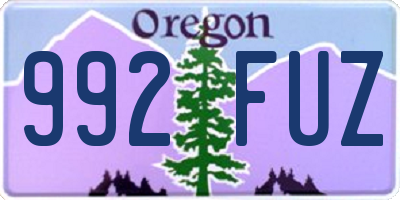 OR license plate 992FUZ